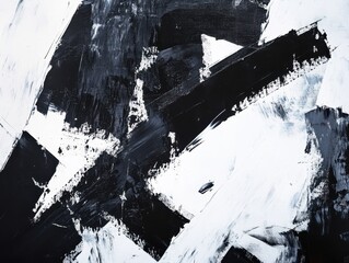 Poster - Abstract High Contrast Art Composition in Black and White