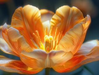 Poster - Vintage Macro Photograph of a Brilliant Stained Flower