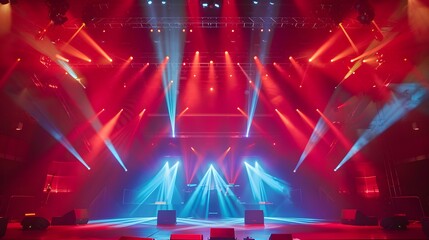 Poster - Vibrant Concert Stage Lights Illuminate the Scene