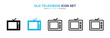 © spectra - Old television icon set in black and blue color