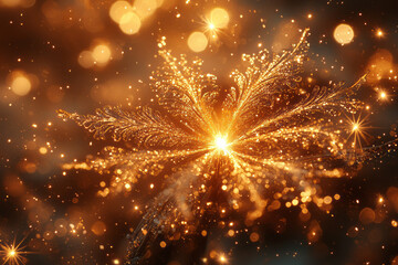 Poster - Close-up of a glowing sparkler, surrounded by soft bokeh lights, capturing the festive warmth of New Yearâ€™s celebrations,