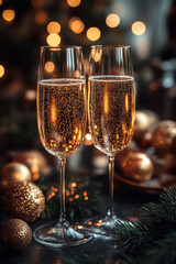 Poster - A festive composition featuring a sparkling sparkler, illuminating the New Year atmosphere with warm, vibrant lights,