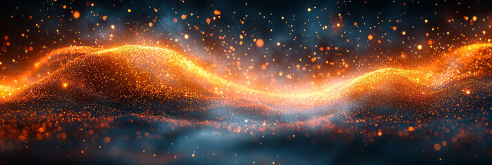 Poster - Sparkler trails in motion, creating dynamic light patterns against a dark, elegant background for a New Year vibe,
