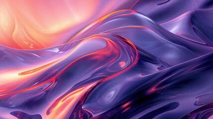 Wall Mural - A vivid and abstract image with flowing, colorful forms in a space background.