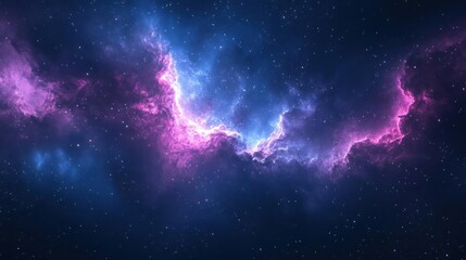 Wall Mural - A beautiful, star-filled night sky with vibrant nebula in the center.