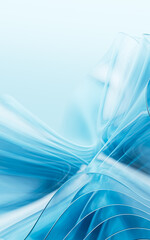 Poster - Blue abstract glass background, 3d rendering.