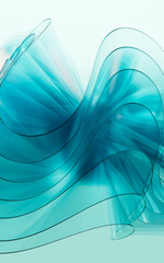 Poster - Cyan abstract glass background, 3d rendering.
