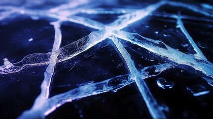 Poster - Frozen Lake with Crystalline Ice Formations