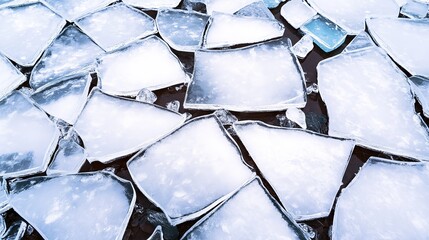 Aufkleber - Frozen Lake with Crystalline Ice Formations