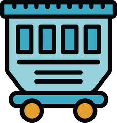 Poster - This icon of a passenger train wagon is perfect for representing public transportation in a project or design