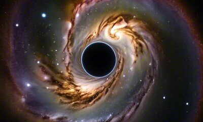 Wall Mural - rotating spiral galaxy with colorful stars, in a high-detail, cosmic aesthetic