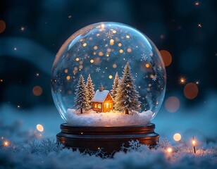 Wall Mural - Magical Creatures Encased in a Crystal Ball, Glowing with Mystery and Enchantment