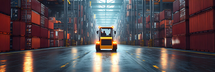 Poster - Logistical Efficiency in a Bustling Warehouse:Optimized Cargo Movement and Supply Chain for Seamless Distribution and Delivery of Goods.
