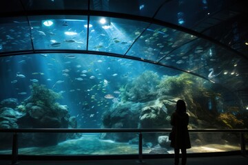 Canvas Print - Aquarium silhouette outdoors animal.