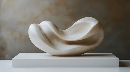 Fototapete - Smooth,fluid sculpture with an elegant,organic form showcased in a minimalist,contemporary setting. The captivating artwork creates a sense of beauty,harmony and visual intrigue.