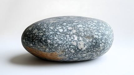 Poster - Smooth Gray Pebble or Boulder in Minimalist Zen Style,Natural Geological Formation for Spa,Wellness,or Meditation Garden Decor
