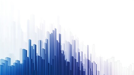 Poster - Abstract Blue Gradient Bars on White Background