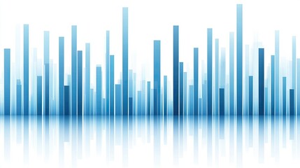 Poster - Abstract Blue Vertical Bars on White Background
