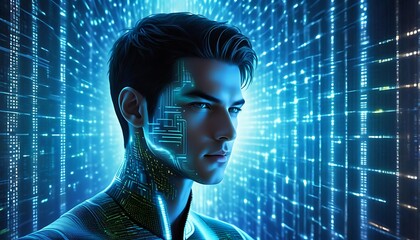 person with code background