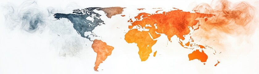 an infographic-styled world map showing co2 hotspots and their climate impact across regions