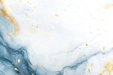 Poster - abstract luxury background with a blue and gold marble texture, white background with golden element
