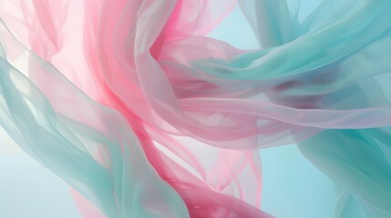 Aufkleber - whispering pink and pale turquoise tones evoking a gentle atmosphere ai generated illustration