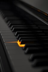 Poster - Piano keys illuminated in a dim minimalist setting AI generated illustration