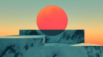 Poster - Reimagine a retrominimalist poster using gipsum props AI generated illustration