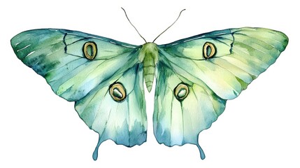 Wall Mural - beautiful illustration of a butterfly, intricate details and soft colors, isolated background.