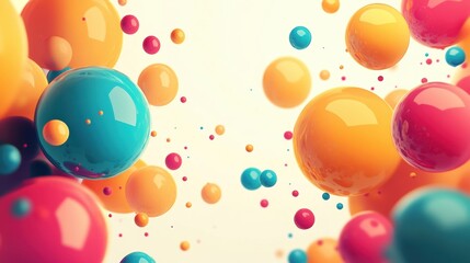 Wall Mural - colorful spheres floating on a soft background, ideal for modern design projects.
