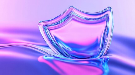 Wall Mural - A colorful glass object reflecting light on a smooth surface, creating a mesmerizing visual effect.