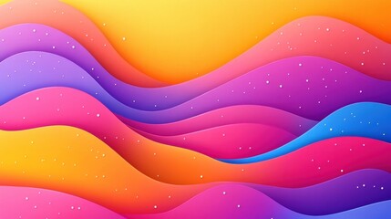 Wall Mural - colorful abstract waves, vibrant gradient pattern, artistic backdrop.