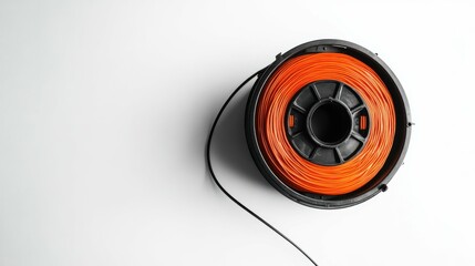 String trimmer spool on a white background, top view, sharp details