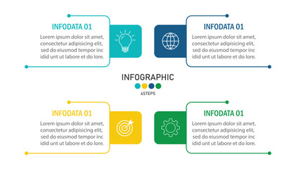 Poster - Four Step Infographic element design Vector template for presentation.
