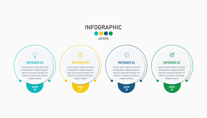 Poster - Four Step Infographic element design Vector template for presentation.