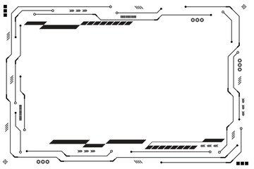 Black control panel abstract modern technology futuristic interface hud ui on white background.