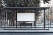 © paper later - Modern Bus Stop with Blank Advertisement Billboard