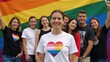 © Pixel Matrix - A captivating Pride Month scene celebrates LGBTQ love and inclusivity with a vibrant rainbow backdrop featuring a heart for transgender representation