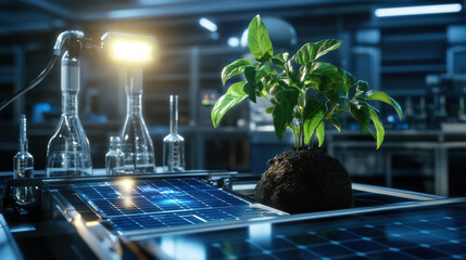 Innovative plant growth using solar technology in lab setting