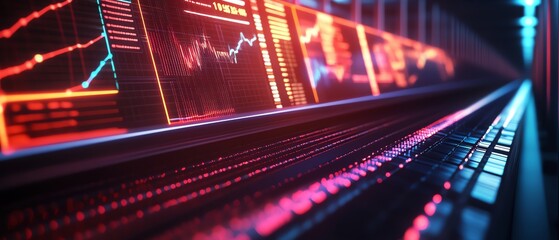 data charts on computer screen, futuristic style