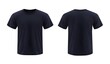 © paper later - Front and Back View of a Plain Navy Blue T-Shirt