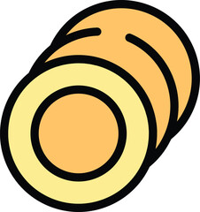 Poster - Flat, modern, colorful icon depicting a cassava root, sliced open to show the inside