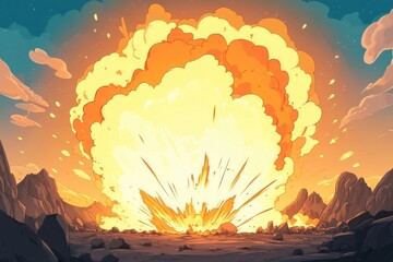 Fototapete - Flame explosion: a gigantic graphic-inspired outburst