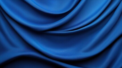 Sticker - A close-up view of elegant blue fabric, showcasing soft folds and a smooth texture, perfect for backgrounds and creative designs.