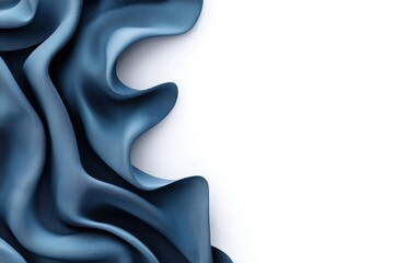 Poster - Elegant blue fabric draping gracefully, creating a soft texture and smooth waves. Perfect for backgrounds, fashion, or textile designs.