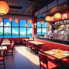 Anime restaurant aesthetic anime