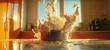© Jari.art - A spectacular splash of batter in a kitchen, highlighting the messy creativity of cooking with vibrant colors and dynamic movement.