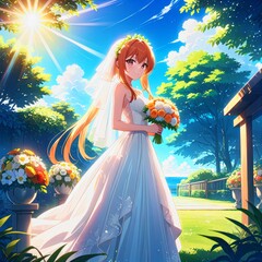 Wedding light leaks photography sunlight outdoors aesthetic anime