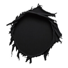 Wall Mural - textured black fabric with frayed edges on display
