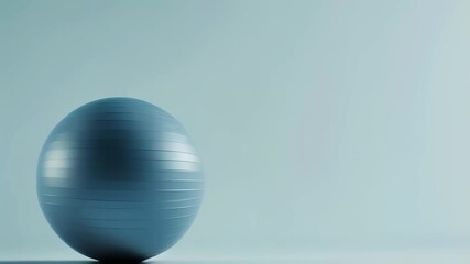 Aufkleber - Large inflatable fitness ball sits on light blue floor against matching wall, creating a simple yet effective visual representation of health, wellness, and active lifestyle